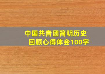 中国共青团简明历史回顾心得体会100字