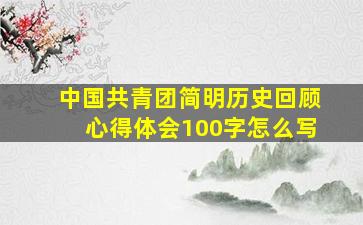 中国共青团简明历史回顾心得体会100字怎么写