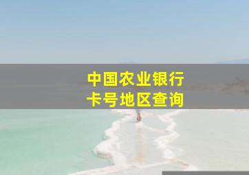 中国农业银行卡号地区查询