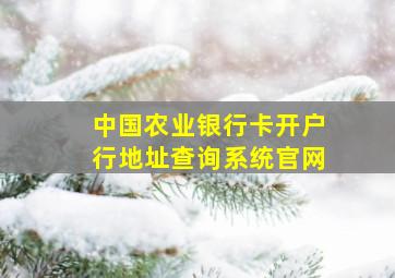 中国农业银行卡开户行地址查询系统官网