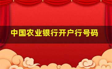 中国农业银行开户行号码