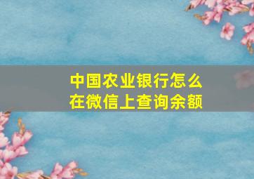 中国农业银行怎么在微信上查询余额