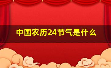 中国农历24节气是什么