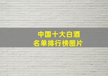 中国十大白酒名单排行榜图片