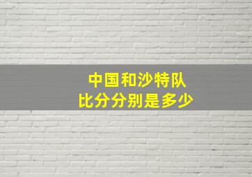 中国和沙特队比分分别是多少