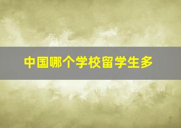 中国哪个学校留学生多