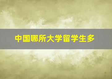 中国哪所大学留学生多