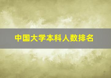 中国大学本科人数排名