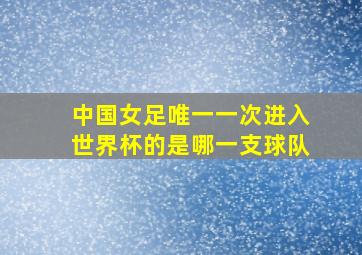 中国女足唯一一次进入世界杯的是哪一支球队