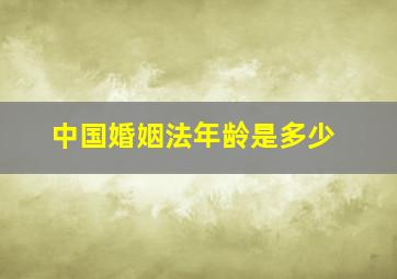 中国婚姻法年龄是多少