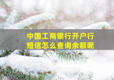 中国工商银行开户行短信怎么查询余额呢