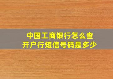 中国工商银行怎么查开户行短信号码是多少