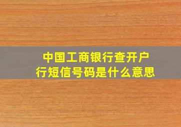 中国工商银行查开户行短信号码是什么意思