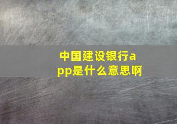 中国建设银行app是什么意思啊