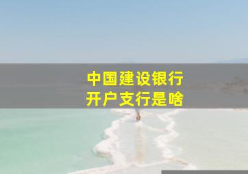 中国建设银行开户支行是啥