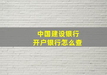 中国建设银行开户银行怎么查