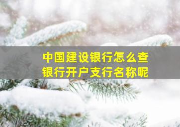 中国建设银行怎么查银行开户支行名称呢