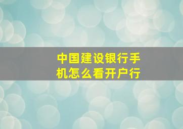 中国建设银行手机怎么看开户行