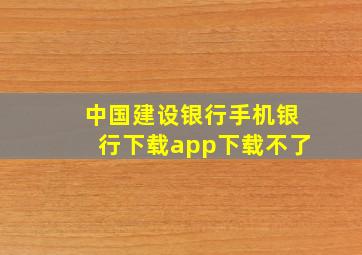 中国建设银行手机银行下载app下载不了