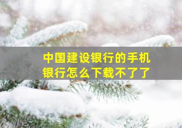 中国建设银行的手机银行怎么下载不了了