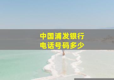 中国浦发银行电话号码多少