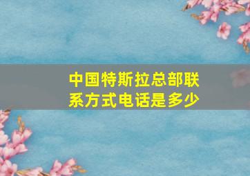 中国特斯拉总部联系方式电话是多少