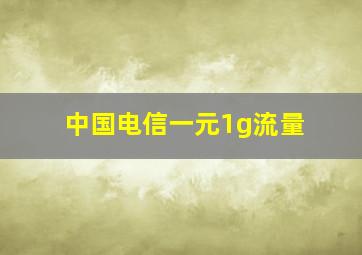 中国电信一元1g流量