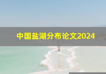 中国盐湖分布论文2024