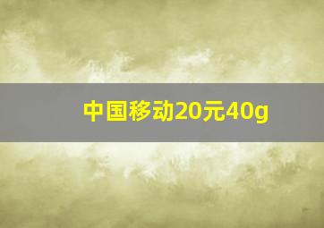 中国移动20元40g