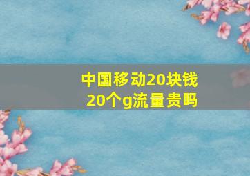 中国移动20块钱20个g流量贵吗