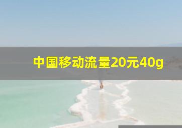 中国移动流量20元40g