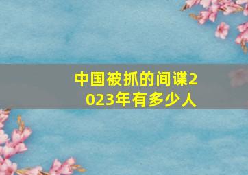 中国被抓的间谍2023年有多少人