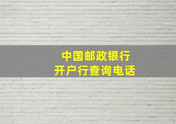 中国邮政银行开户行查询电话