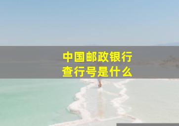 中国邮政银行查行号是什么