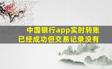 中国银行app实时转账已经成功但交易记录没有