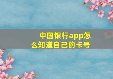 中国银行app怎么知道自己的卡号