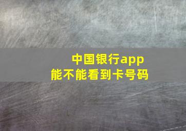 中国银行app能不能看到卡号码