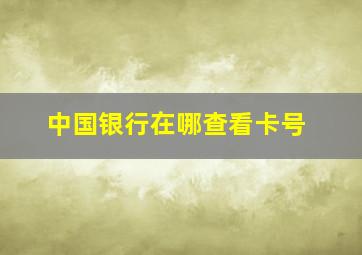 中国银行在哪查看卡号