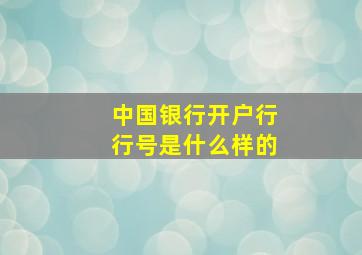 中国银行开户行行号是什么样的