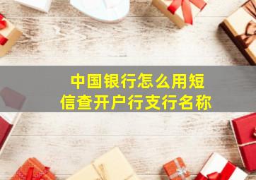 中国银行怎么用短信查开户行支行名称