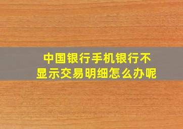 中国银行手机银行不显示交易明细怎么办呢