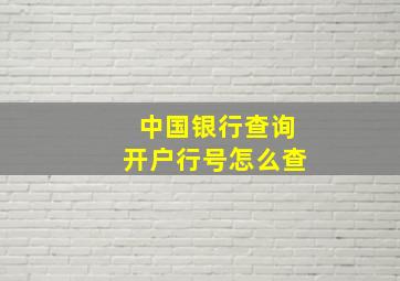 中国银行查询开户行号怎么查