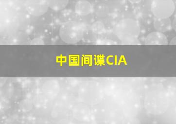 中国间谍CIA