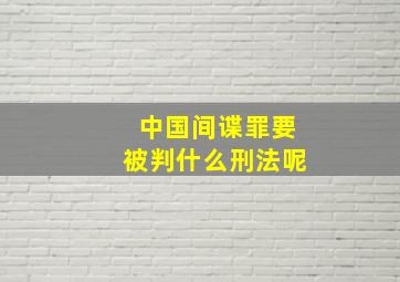 中国间谍罪要被判什么刑法呢