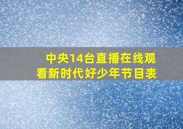 中央14台直播在线观看新时代好少年节目表