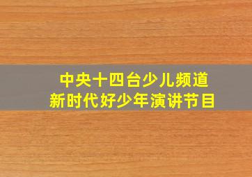 中央十四台少儿频道新时代好少年演讲节目