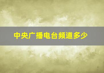 中央广播电台频道多少