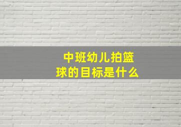 中班幼儿拍篮球的目标是什么