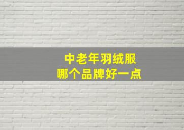 中老年羽绒服哪个品牌好一点