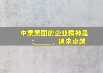 中集集团的企业精神是:_____、追求卓越